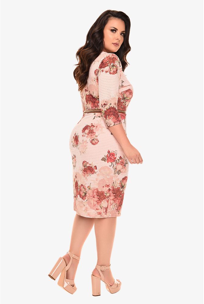 vestido malha piquet com elastano
