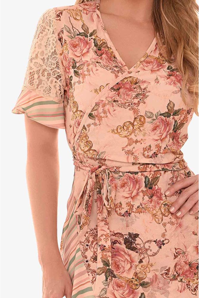 vestido musseline estampado