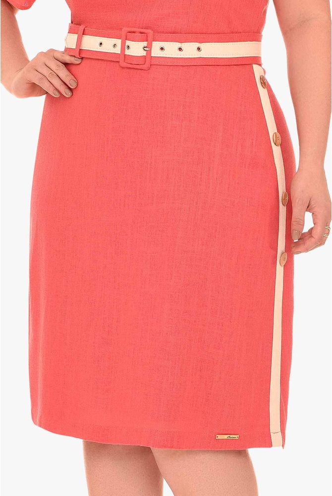 vestido tubinho coral