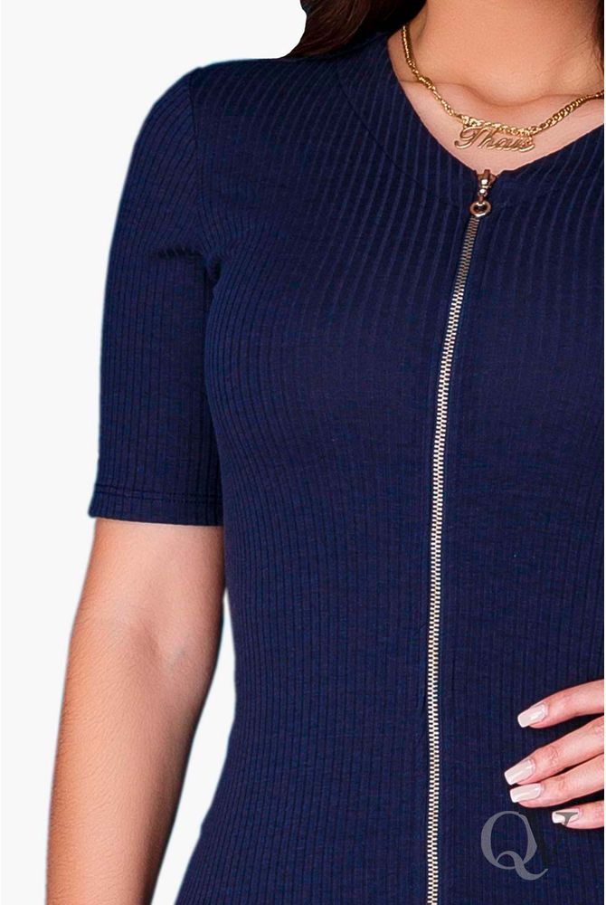 vestido tubinho com ziper frontal