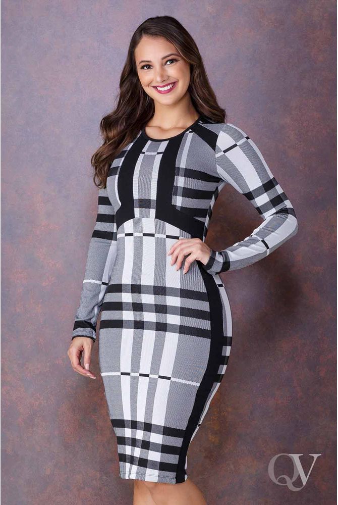 vestido xadrez moda evangelica
