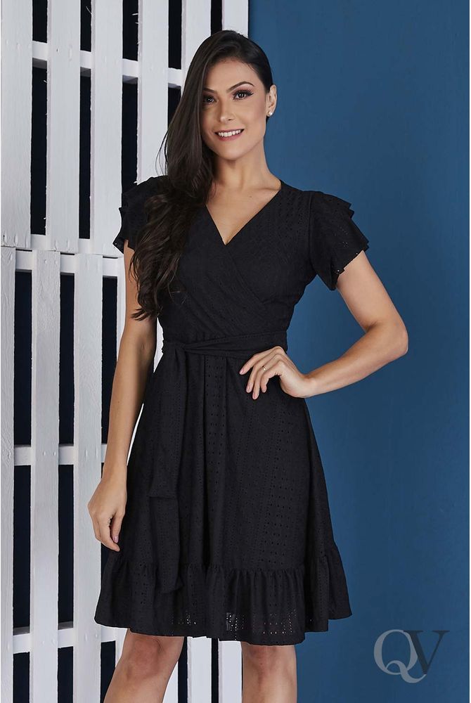 vestido laise preto